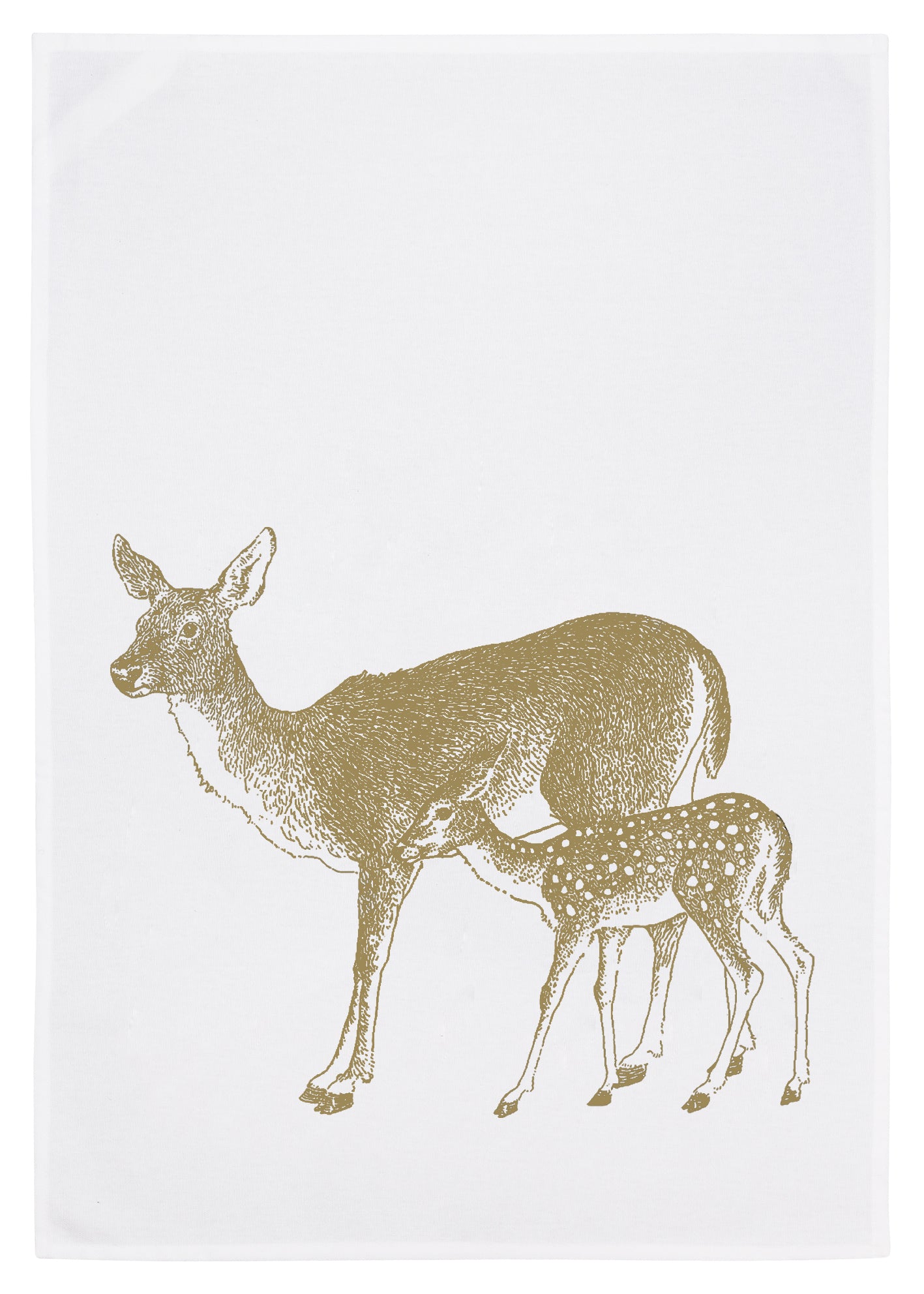 Geschirrtuch Rehe, gold