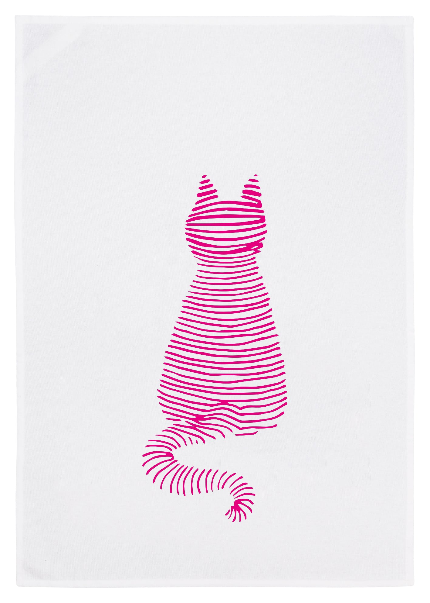 Geschirrtuch Katze neon pink