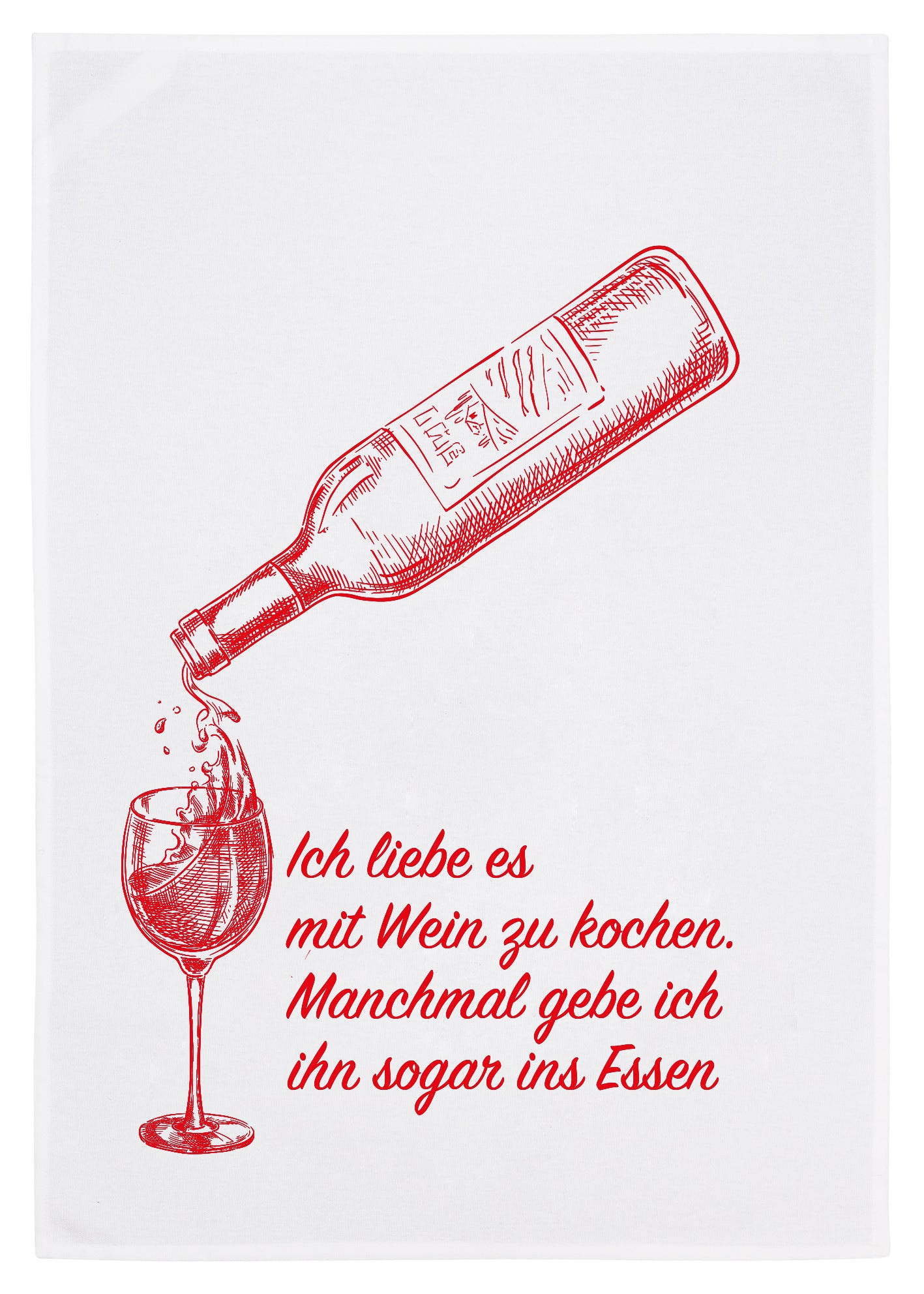 Geschirrtuch "Ich liebe es mit Wein zu kochen"